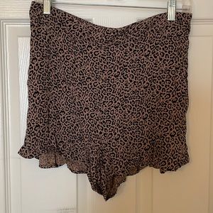 Brown leopard shorts